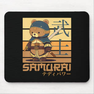 Alfombrilla De Ratón Retro Samurai Teddy Arte Japonés Perfecto para Ani