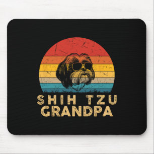 Alfombrilla De Ratón Retro Shih Tzu Abuelo Perro Amante Papas Padres D
