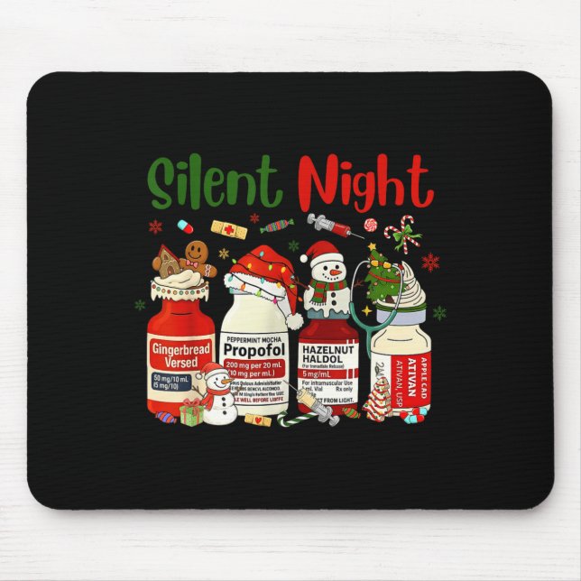 Alfombrilla De Ratón Retro Silent Night Xmas Nurse Christmas Doctor Er  (Frente)