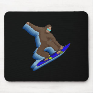 Alfombrilla De Ratón Retro Snowboarding Pie Grande Para El Snowboard In
