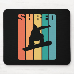 Alfombrilla De Ratón Retro Snowboarding Shirt Shred Snowboard Gift