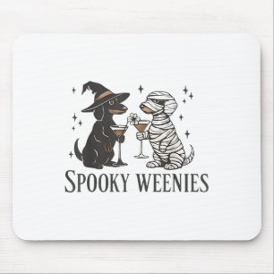 Alfombrilla De Ratón Retro Spooky Weenies Halloween Dachshund Spooky Se