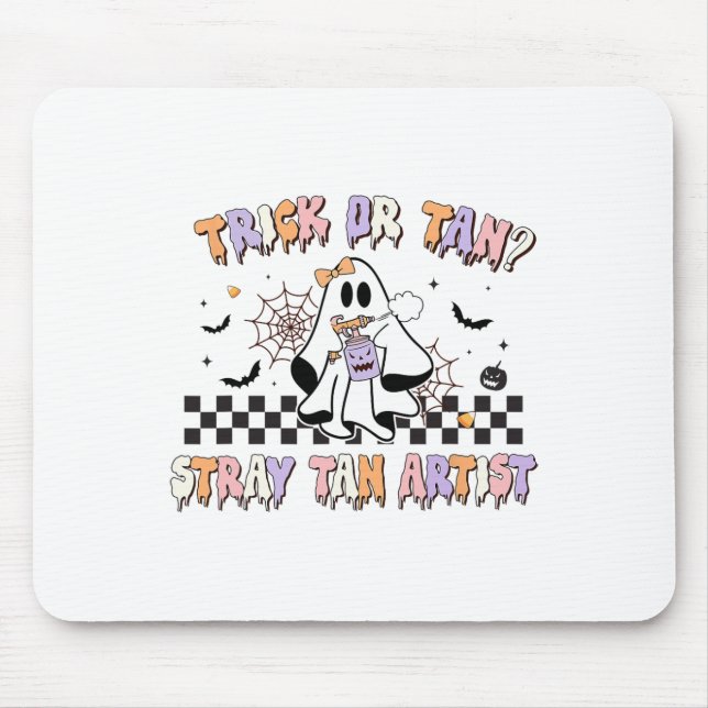Alfombrilla De Ratón Retro Spray Tan Artista Halloween Fantasma A Menos (Frente)