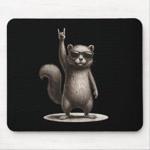 Alfombrilla De Ratón Retro Squirrel Rock Música Graciosa Regalo Hombres
