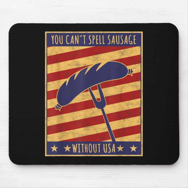 Alfombrilla De Ratón Retro Ster You Can't Spell Sausage Without Usa  (Frente)