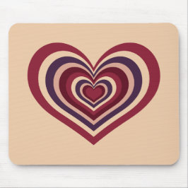 Alfombrilla De Ratón Retro Striped Heart Mouse Pad