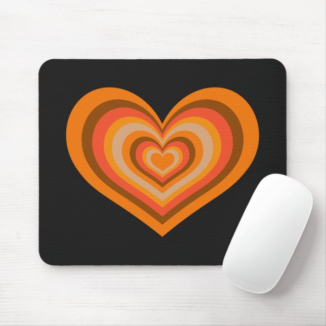 Alfombrilla De Ratón Retro Striped Heart Mouse Pad (Con ratón)