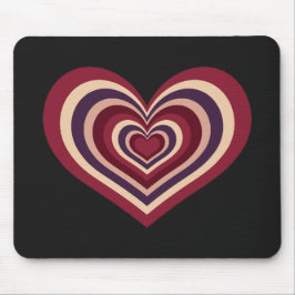 Alfombrilla De Ratón Retro Striped Heart Mouse Pad