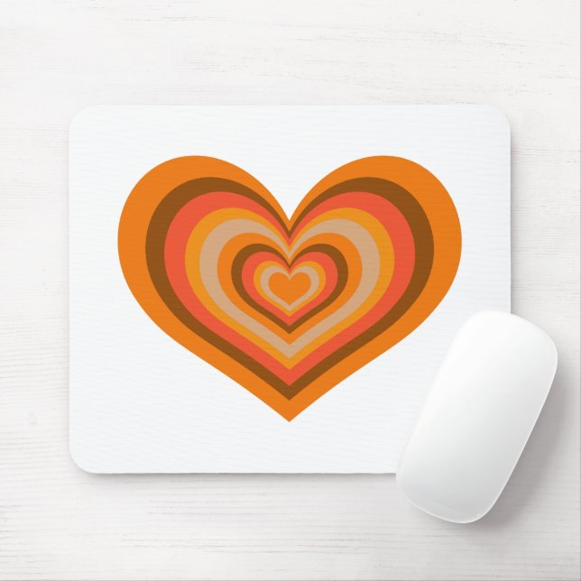 Alfombrilla De Ratón Retro Striped Heart Mouse Pad (Con ratón)