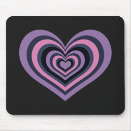 Alfombrilla De Ratón Retro Striped Heart Mouse Pad