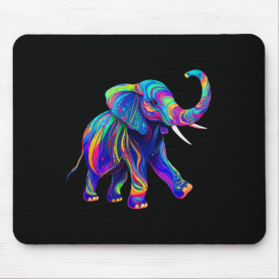 Alfombrilla De Ratón Retro Synthwave 80s 90s Elefante Trompa Arriba Cha