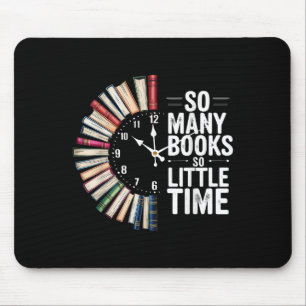 Alfombrilla De Ratón Retro Tantos Libros Pequeños Lecturas de Reloj de