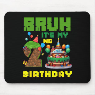 Alfombrilla De Ratón Retro tío es mi cumple 2 Pixel Cake Gamer 2 años