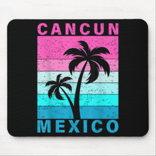 Alfombrilla De Ratón Retro Tropical Sunset Cancun Beach Mexico Summer V