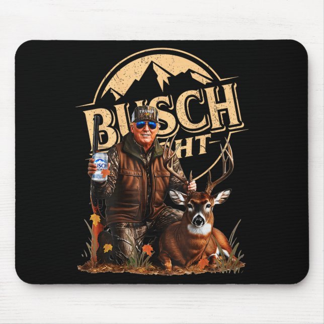 Alfombrilla De Ratón Retro Trump Hunting Deer Funny Beer Drinking Hunti (Frente)