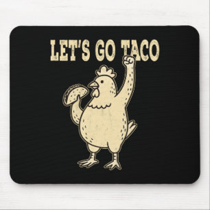 Alfombrilla De Ratón Retro Vamos Taco Pollo sosteniendo la cosecha Taco