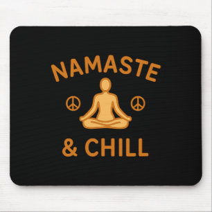 Alfombrilla De Ratón Retro Vintage Namaste y Chill Meditación y Yog