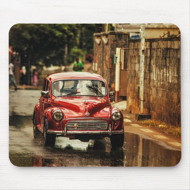 Alfombrilla De Ratón RetroMobile rojo. Menor de Morris (Frente)