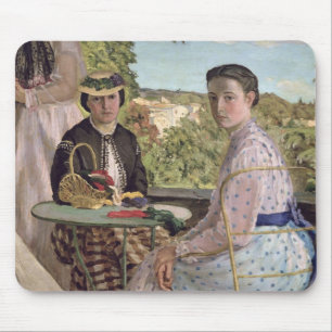 Alfombrilla De Ratón Reunión de familia, detalle de dos mujeres, 1867