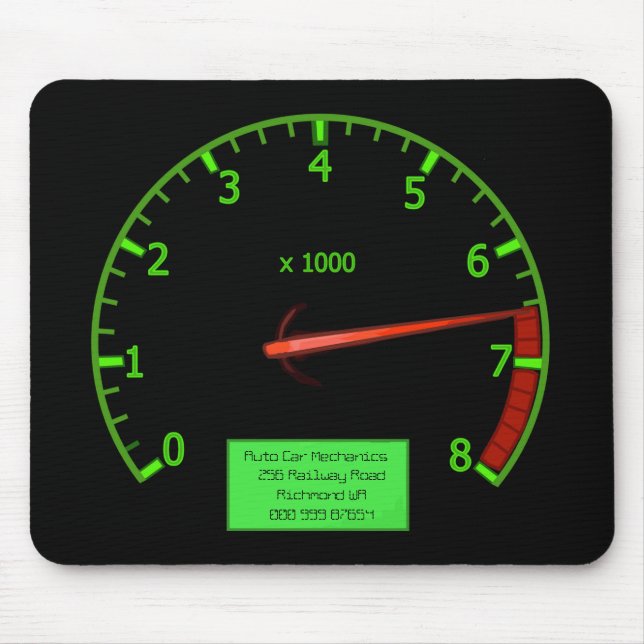 Alfombrilla De Ratón Rev Counter del negocio del mecánico de (Frente)