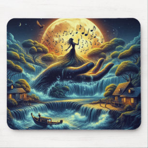 Alfombrilla De Ratón Reverie a la luz de la luna – Paisaje de ensueño