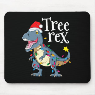 Alfombrilla De Ratón Rex árbol dinosaurio navidad