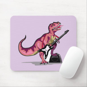 Alfombrilla De Ratón Rex Tyrannosaurus Tocando La Guitarra.