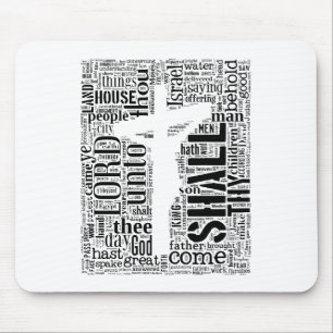Alfombrilla De Ratón Rey James Bible en Tagxedo (blanco, retrato)