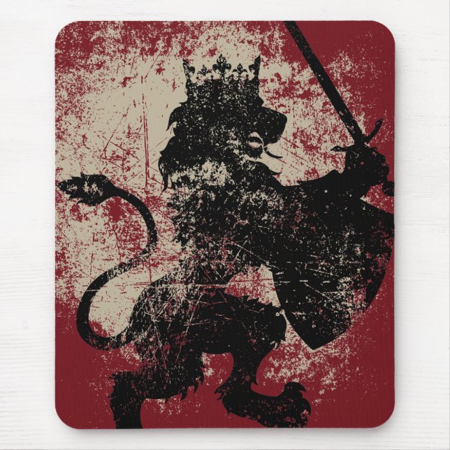 Alfombrilla De Ratón Rey Mousepad del león del Grunge (Frente)