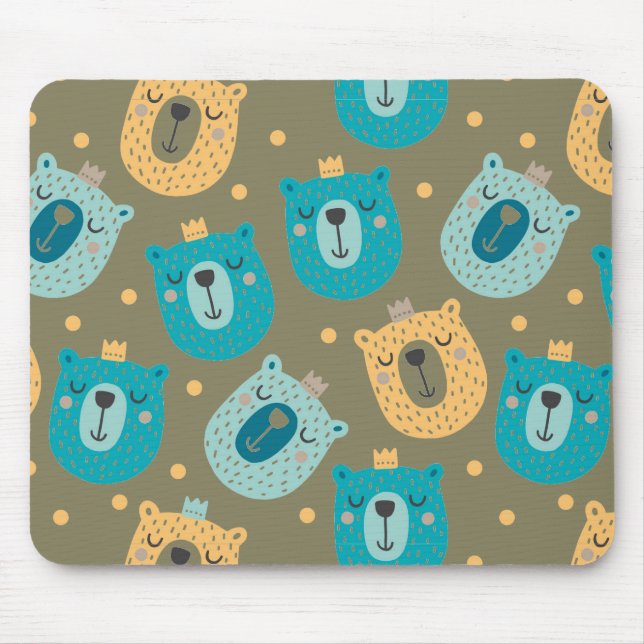 Alfombrilla De Ratón Reyes del oso feliz (Frente)