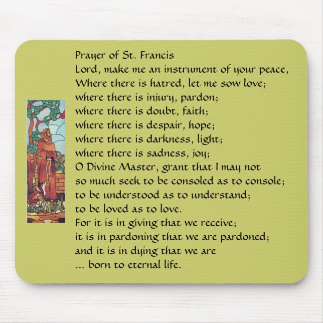 Alfombrilla De Ratón Rezo de St Francis… Mousepad (Frente)