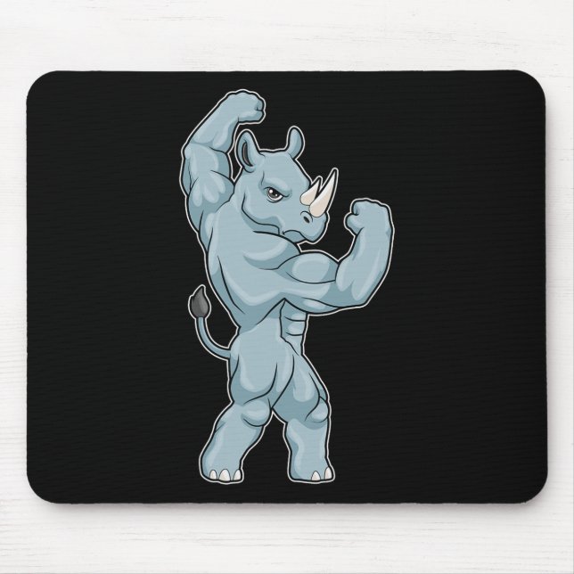 Alfombrilla De Ratón Rhino Bodybuilder Bodybuilding Sports  (Frente)