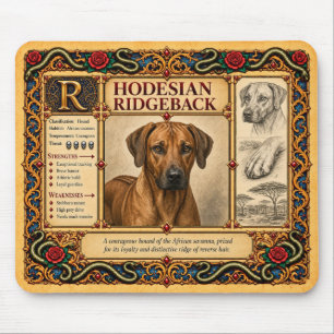 Alfombrilla De Ratón Rhodesian Ridgeback, Arte de Bestiario Medieval
