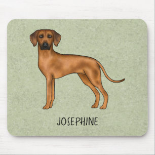 Alfombrilla De Ratón Rhodesian Ridgeback Perro Marrón Lindo Con Nombre 
