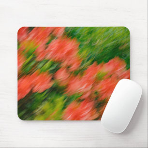 Alfombrilla De Ratón Rhododendros de coral abstractos en movimiento, fo