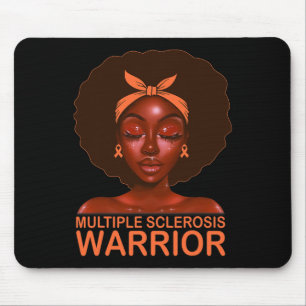 Alfombrilla De Ratón Ribbon Ms Awareness Warrior Black Afro Mujeres Chi