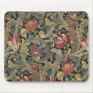 Alfombrilla De Ratón Rica Tapicería de Brocado Floral Antiguo Victorian