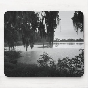 Alfombrilla De Ratón Rice Pond en blanco y negro   Moody Mouse Pad