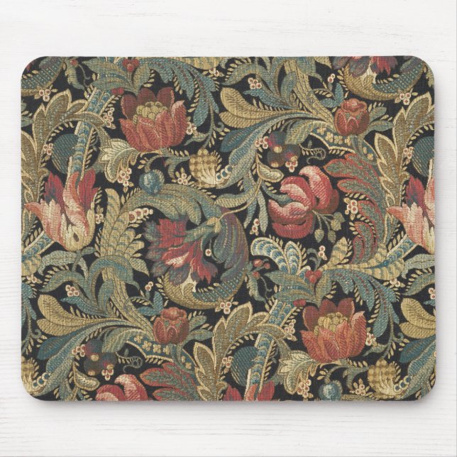 Alfombrilla De Ratón Rich Floral Tapestry Brocade Antiguo Clásico (Frente)
