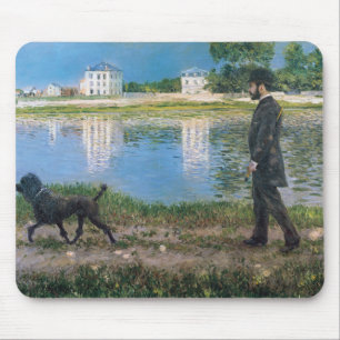Alfombrilla De Ratón Richard Gallo y su perro - Gustave Caillebotte