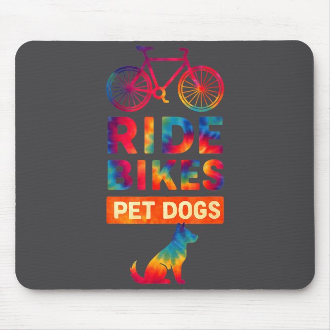 Alfombrilla De Ratón Ride Bikes Pet Dogs Bicycle Cycling Biking Dog Lov (Frente)