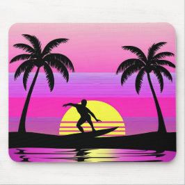 Alfombrilla De Ratón Ride the Waves – Purple Sunset Surf Mood Mouse Pad