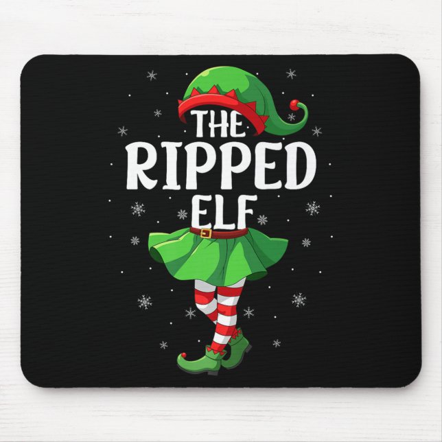 Alfombrilla De Ratón Ripped Elf Christmas Girls Women Elf Squad Xmas Fa (Frente)