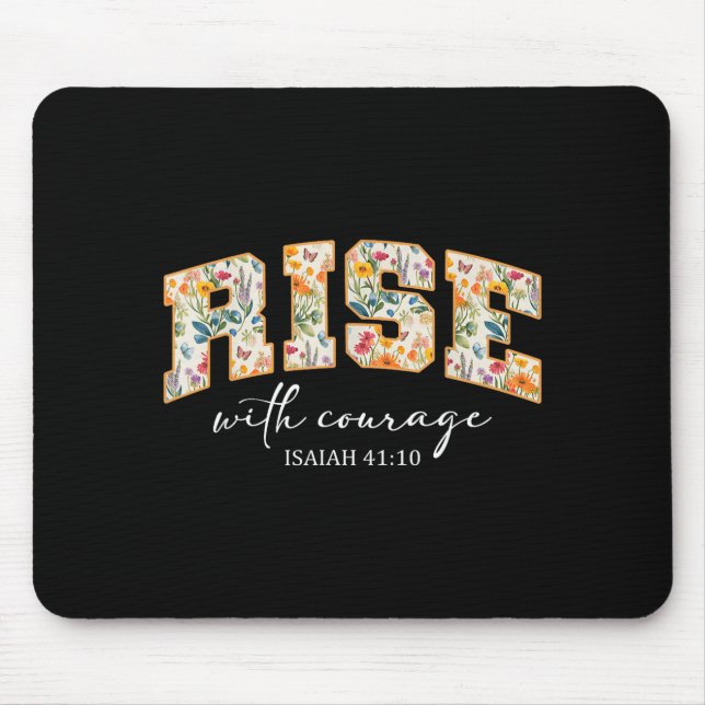 Alfombrilla De Ratón Rise With Courage Christian Religion Bible Scriptu (Frente)