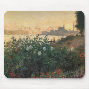 Alfombrilla De Ratón Riverbank florido, Argenteuil - Claude Monet - c1