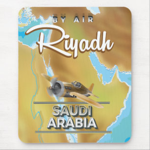 Alfombrilla De Ratón Riyadh poster de viajes vintage de Arabia Saudita