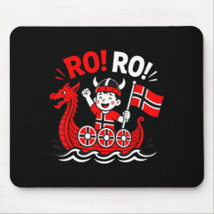 Alfombrilla De Ratón Ro ro divertido noruega caricatura barco nórdico b
