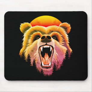 Alfombrilla De Ratón Roaring Grizzly Bear Face