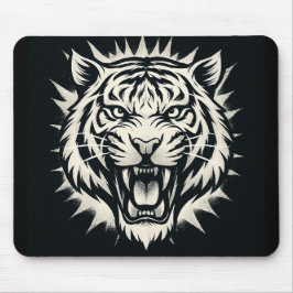 Alfombrilla De Ratón Roaring Tiger Head Illustration