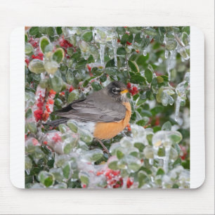 Alfombrilla De Ratón Robin en Navidades